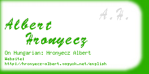 albert hronyecz business card